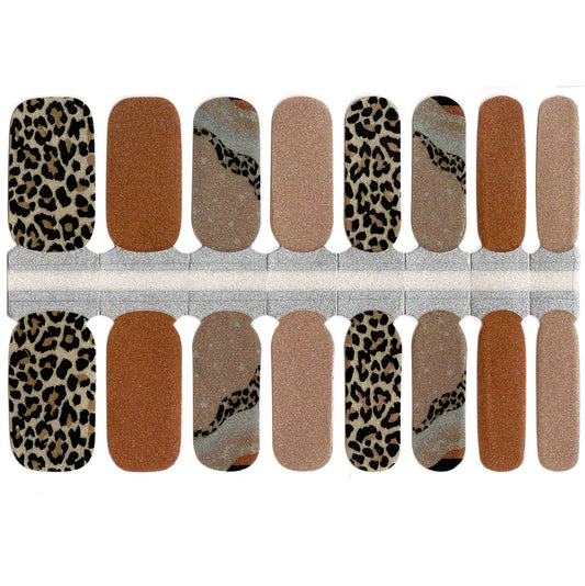 Dim Gray Brown Beige Nude Leopard Print with Shimmer