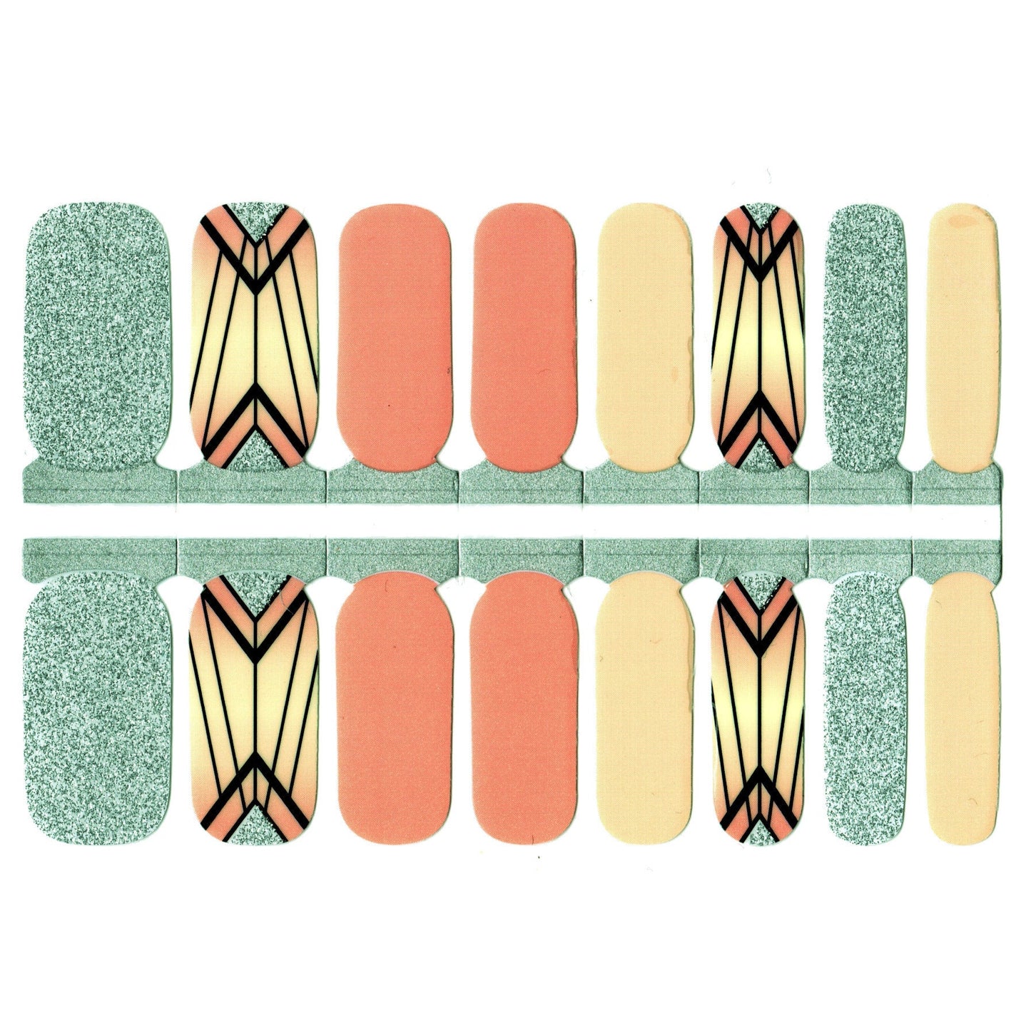 White Smoke Yellow and Orange with Silver Glitter Geometry Tribal Aztec Art
