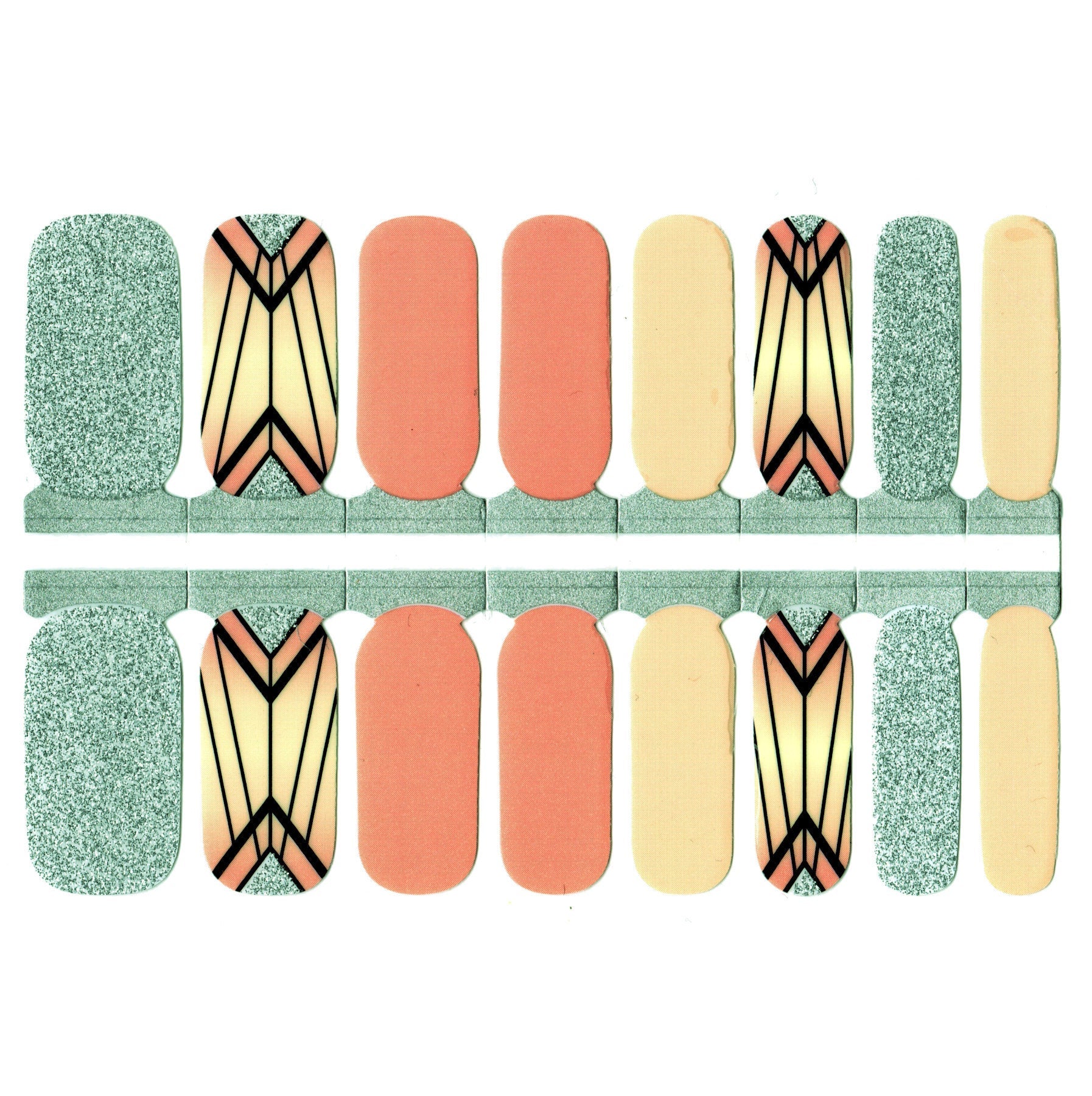 White Smoke Yellow and Orange with Silver Glitter Geometry Tribal Aztec Art