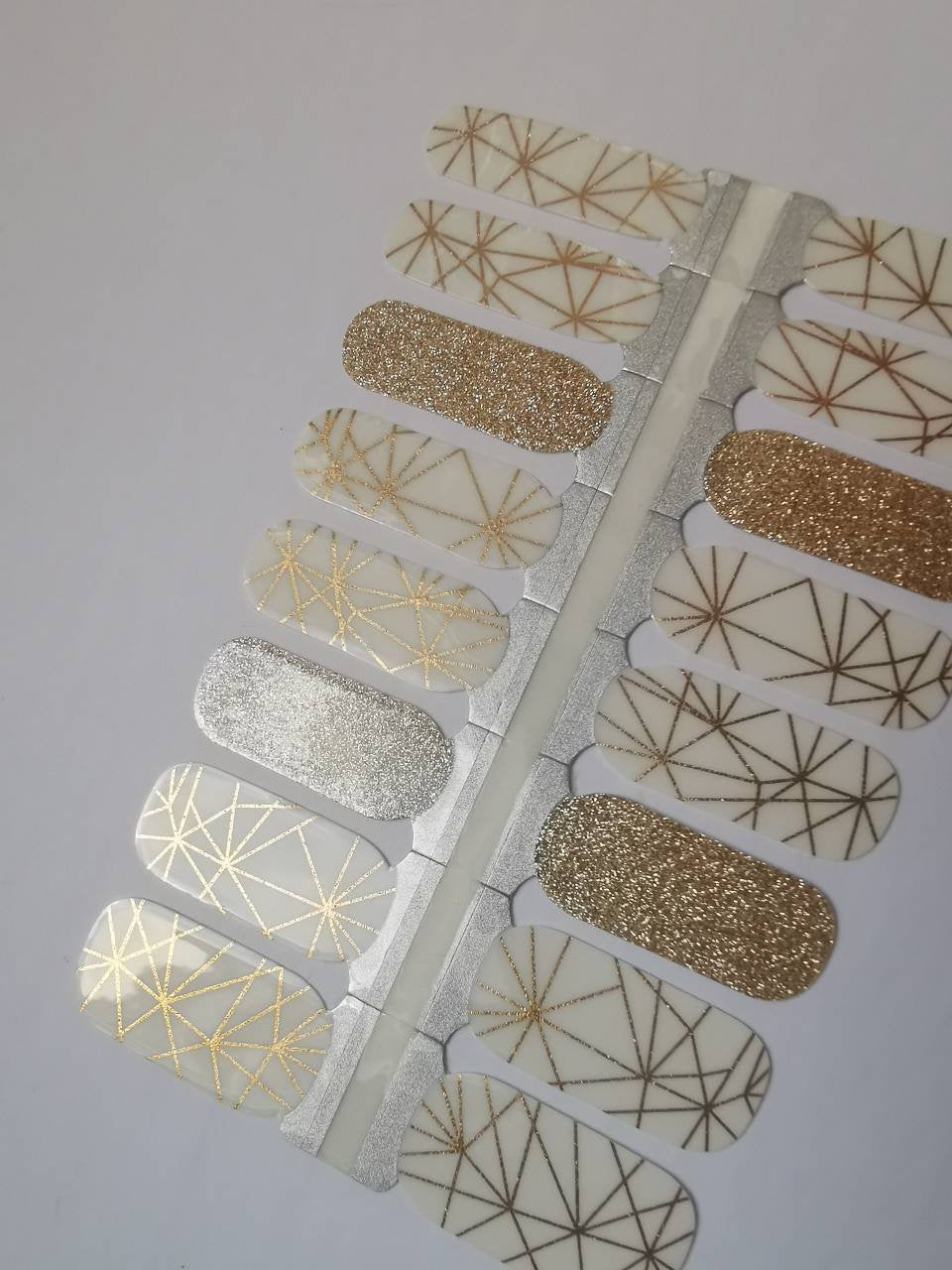 Dark Gray Gold Glitter and White Background Geometry Lines