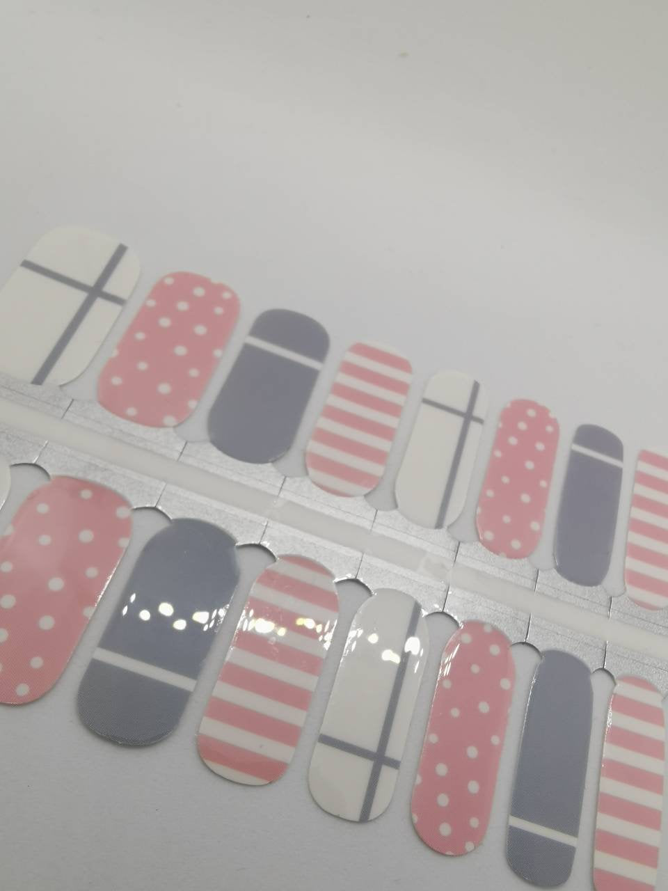 Dark Gray Pastel Colors Grey and Pink Polka Dot Striped Geometry