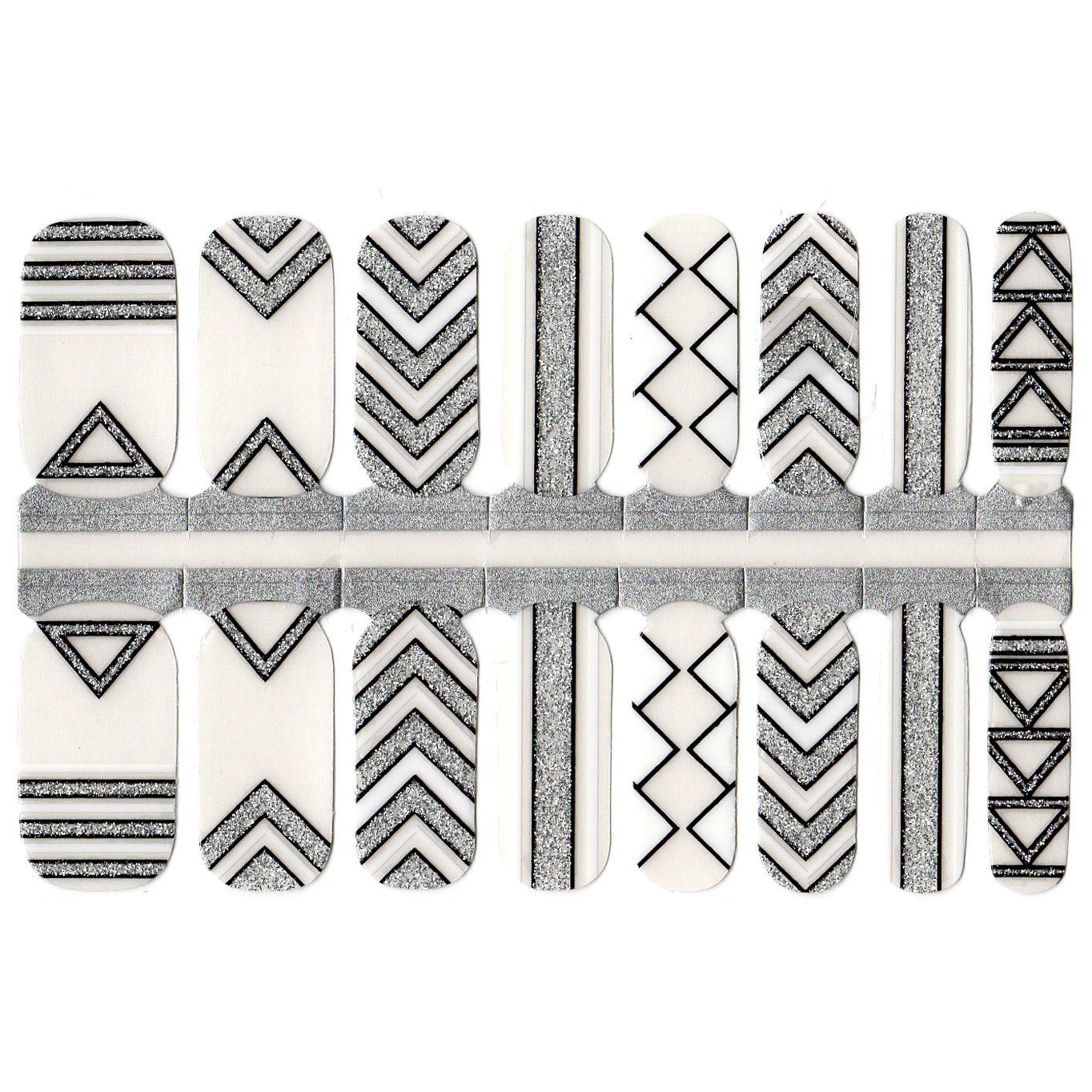 White Smoke White Black Silver Glitter Geometry Tribal Aztec Art with Clear Transparent Background