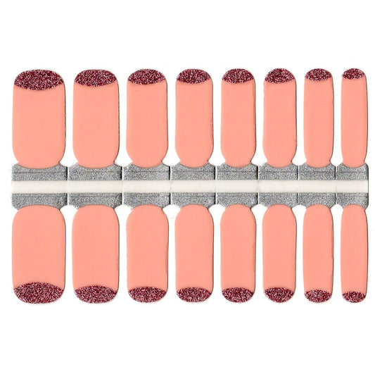 Light Salmon Pink Solid with Pink Glitter Base