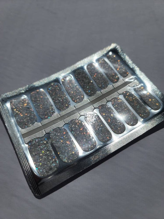 Dim Gray Silver Sequin Glitter Overlay with Clear Background