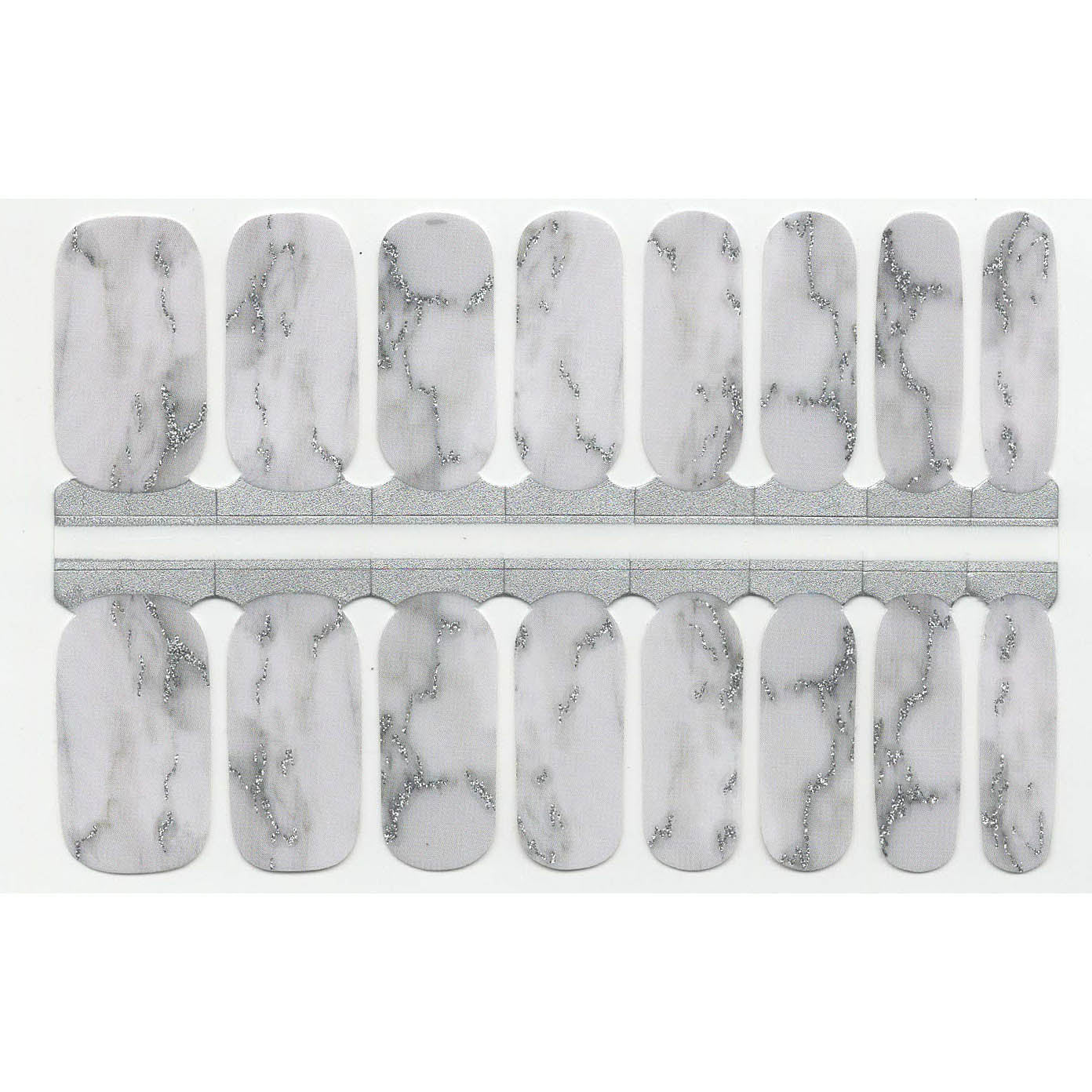 Gray White and Grey Marble with Silver Glitter