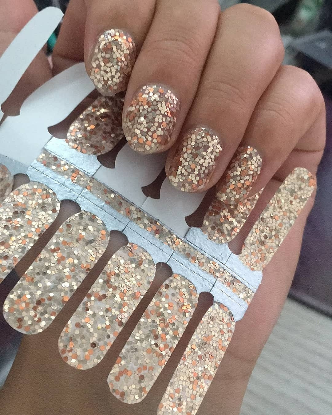 Dark Gray Gold Sequin Glitter Overlay with Clear Background