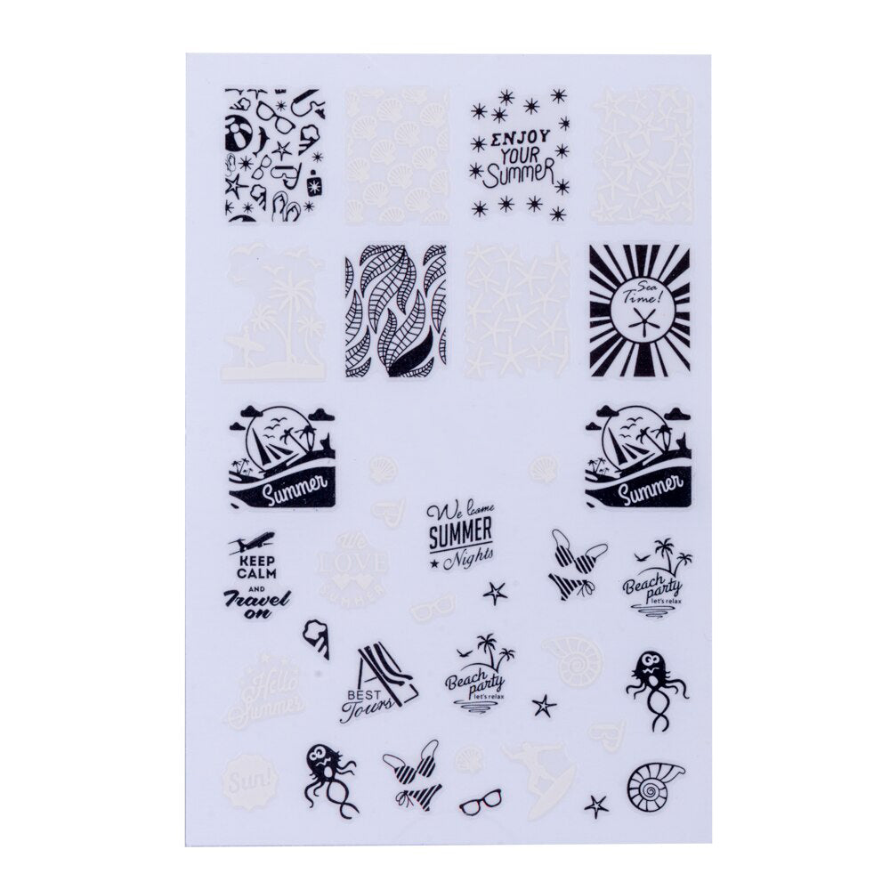 Light Gray Summer Black and White Words Swimsuit Beach Sunglasses Octopus