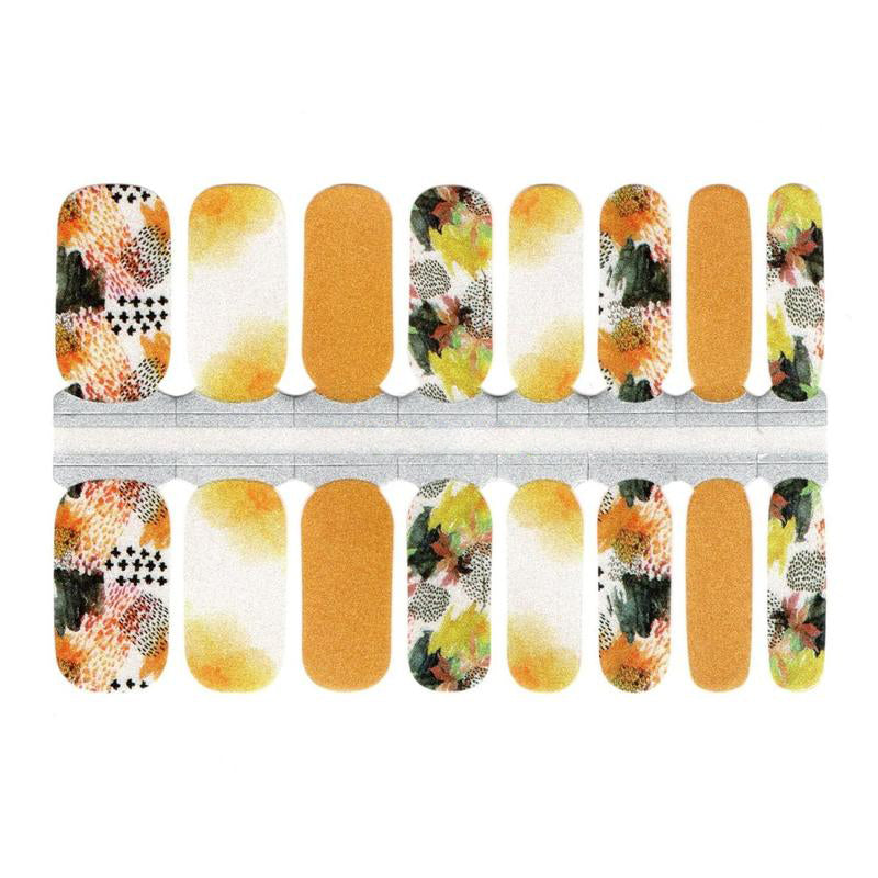 Seashell Fall Autumn Colors Abstract Art Orange, Yellow, Black with Shimmer
