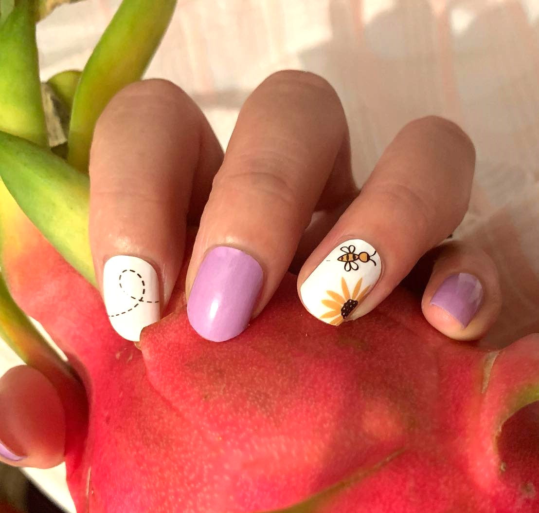 Tomato Purple and White with Sunflower and a Bee