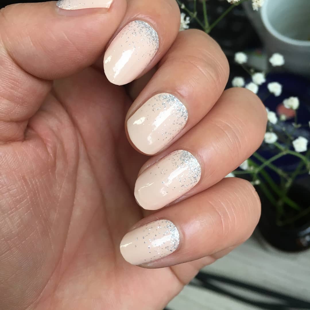 Sienna Beige Nude with Silver Glitter