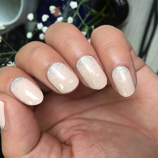 Sienna Beige Nude with Silver Glitter