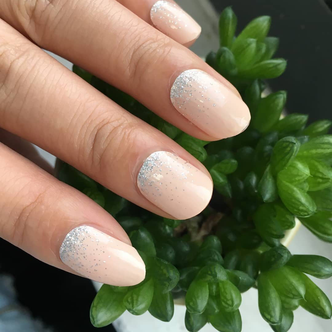 Black Beige Nude with Silver Glitter